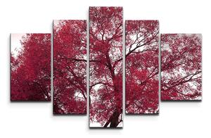 Sablio Obraz - 5-dílný Červený strom - 125x90 cm