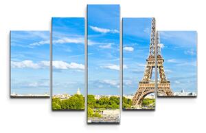 Sablio Obraz - 5-dílný Eiffel Tower 5 - 125x90 cm