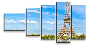 Sablio Obraz - 5-dílný Eiffel Tower 5 - 100x60 cm