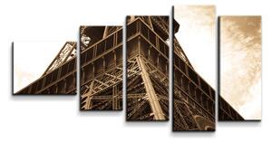 Sablio Obraz - 5-dílný Eiffelova věž 6 - 100x60 cm