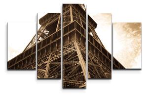 Sablio Obraz - 5-dílný Eiffelova věž 6 - 125x90 cm