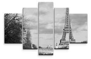Sablio Obraz - 5-dílný Eiffelova věž 5 - 125x90 cm