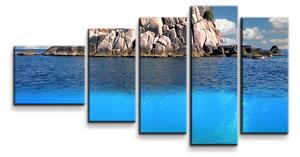 Sablio Obraz - 5-dílný Skála v moři - 100x60 cm