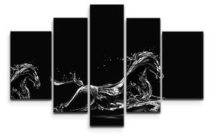 Sablio Obraz - 5-dílný Vodní kůň - 125x90 cm