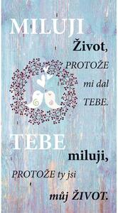 Bohemia Gifts Dekorační obraz Miluji život, 20 x 40 cm