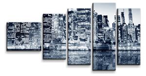 Sablio Obraz - 5-dílný Noční New York - 100x60 cm