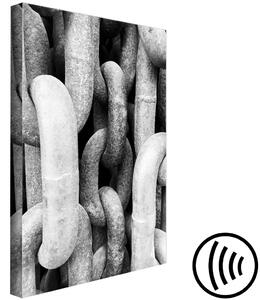Obraz Zvuk kovu (1-dílný) - Loftový styl v šedém odstínu