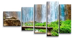 Sablio Obraz - 5-dílný Posezení u vodopádu - 100x60 cm