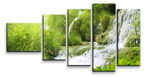 Sablio Obraz - 5-dílný Kaskádovitý vodopád - 100x60 cm