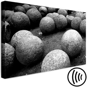 Obraz Kamenné odstíny historie (1-dílný) - Černobílé retro pozadí