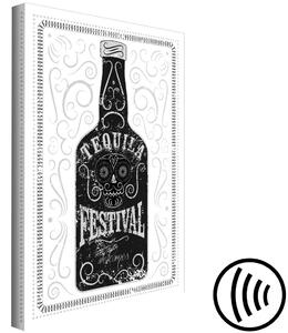 Obraz Tequila láhev (1-dílný) - Alkoholická atmosféra v retro stylu