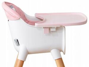 EcoToys Dřevěná jídelní židlička 2v1 - růžová, HC-423 PINK