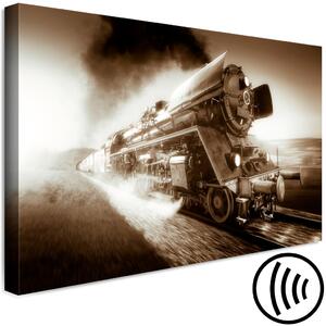 Obraz Vířivý vlak rychlosti (1-dílný) - Vozidlo v sepii a kouři