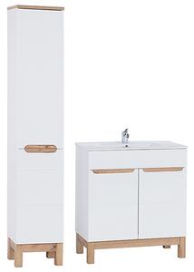 Koupelnová sestava BALI WHITE 80cm s vysokou skříňkou 2D a umyvadlem