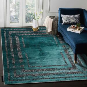 Moderní koberec DE LUXE 1516 Rám vintage Strukturální, zelená / ant velikost 120x170 cm | krásné koberce cz