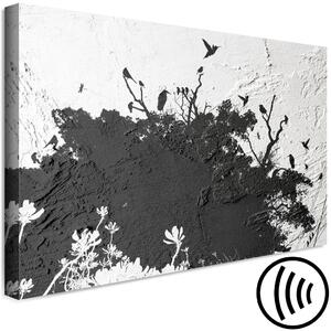 Obraz Ptáčí útočiště (1 díl) - Stín stromu na černobílém pozadí textury