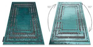 Moderní koberec DE LUXE 1516 Rám vintage Strukturální, zelená / ant velikost 120x170 cm | krásné koberce cz