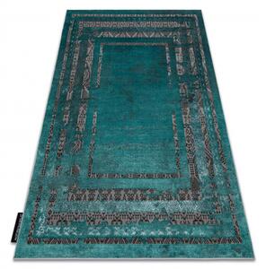 Moderní koberec DE LUXE 1516 Rám vintage Strukturální, zelená / ant velikost 160x220 cm | krásné koberce cz