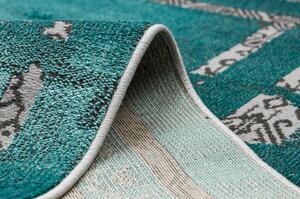 Moderní koberec DE LUXE 1516 Rám vintage Strukturální, zelená / ant velikost 240x330 cm | krásné koberce cz