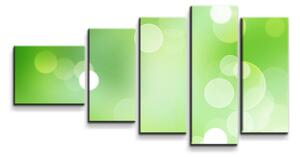 Sablio Obraz - 5-dílný Zelená abstrakce 2 - 100x60 cm