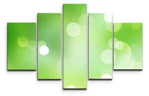 Sablio Obraz - 5-dílný Zelená abstrakce 2 - 125x90 cm