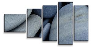 Sablio Obraz - 5-dílný Černé kameny - 100x60 cm