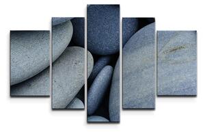 Sablio Obraz - 5-dílný Černé kameny - 125x90 cm
