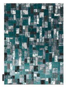 Moderní koberec DE LUXE 6768 Geometrický Strukturální, zelená / ant velikost 120x170 cm | krásné koberce cz