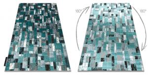 Moderní koberec DE LUXE 6768 Geometrický Strukturální, zelená / ant velikost 140x190 cm | krásné koberce cz