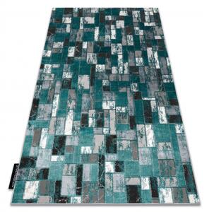 Moderní koberec DE LUXE 6768 Geometrický Strukturální, zelená / ant velikost 240x330 cm | krásné koberce cz