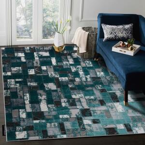 Moderní koberec DE LUXE 6768 Geometrický Strukturální, zelená / ant velikost 120x170 cm | krásné koberce cz