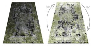 Moderní koberec VINCI 1407 Růžice vintage Strukturální zelená / ant velikost 80x150 cm | krásné koberce cz