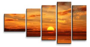 Sablio Obraz - 5-dílný Oranžové slunce - 100x60 cm