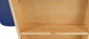 Postel s PC stolem, borovicové dřevo / modrá, 90x200 cm, ALZENA Mdum