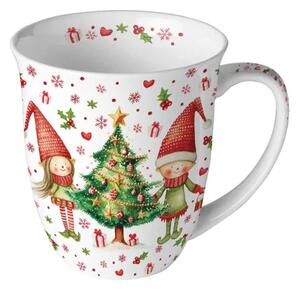 Porcelánový vánoční hrnek Vánoční skřítci 400 ml