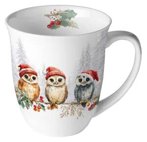 Porcelánový vánoční hrnek Sovy 400 ml
