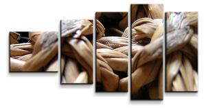 Sablio Obraz - 5-dílný Banánové listí - 100x60 cm