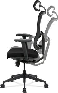 Kancelářská židle, černá látka+síťovina, synchronní mech., plastový kříž Mdum