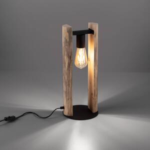 Stolní lampa z kulatiny vyrobená ze dřeva