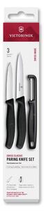 Victorinox - Sada kuchyňských nožů se škrabkou SWISS CLASSIC 3 ks černá