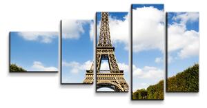 Sablio Obraz - 5-dílný Eiffelova věž - 100x60 cm