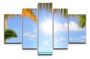 Sablio Obraz - 5-dílný Pláž - 125x90 cm