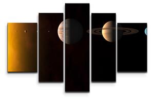 Sablio Obraz - 5-dílný Planety - 125x90 cm