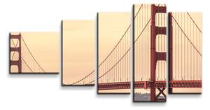 Sablio Obraz - 5-dílný Golden Gate 2 - 100x60 cm