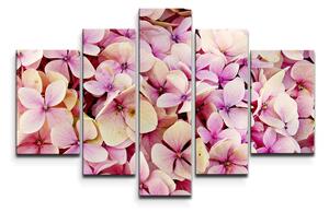 Sablio Obraz - 5-dílný Růžové květy - 125x90 cm