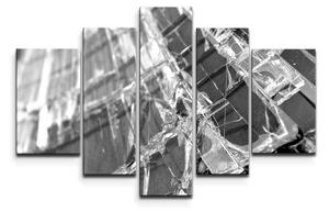 Sablio Obraz - 5-dílný Rozbité sklo - 125x90 cm