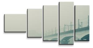 Sablio Obraz - 5-dílný Železniční most - 100x60 cm