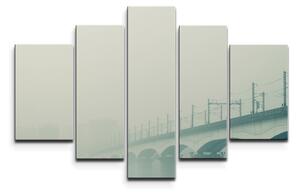 Sablio Obraz - 5-dílný Železniční most - 125x90 cm