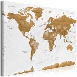 Obraz XXL Mapa světa: Bílé oceány