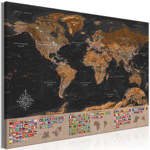 Obraz XXL Svět: Bronzová mapa